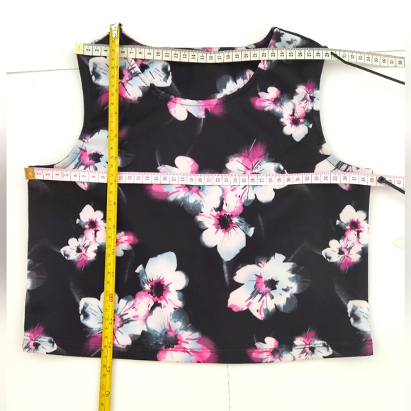 George Girl Floral Print Stretchy Co-ord Sets Tank Top & High Waist Flare Skirt - Picture 7 of 9